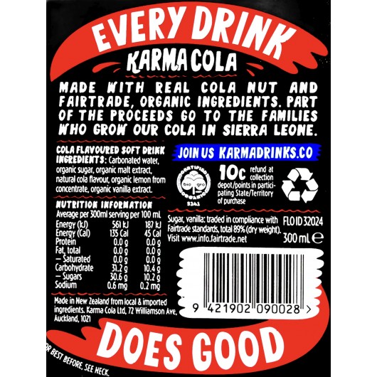 Organic Fairtrade Karma Cola (4 x 300ml)