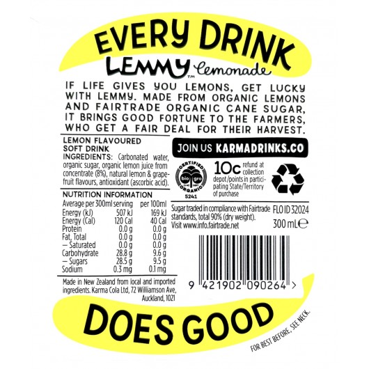 Organic Fairtrade Lemmy Lemonade 15-Pack