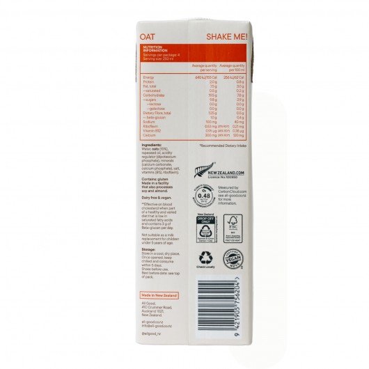 All Good Barista Oat Milk (6 x 1 Litre)